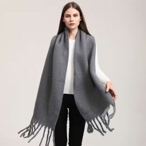 NEW Women's Dark Gray Soft, Warm, & Attractive Oversized Winter Scarf or Wrap